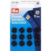 Prym Drukknopen naaibare zwart 11mm 12 stuks 341166 Drukknopen PRY34166 4002273411664